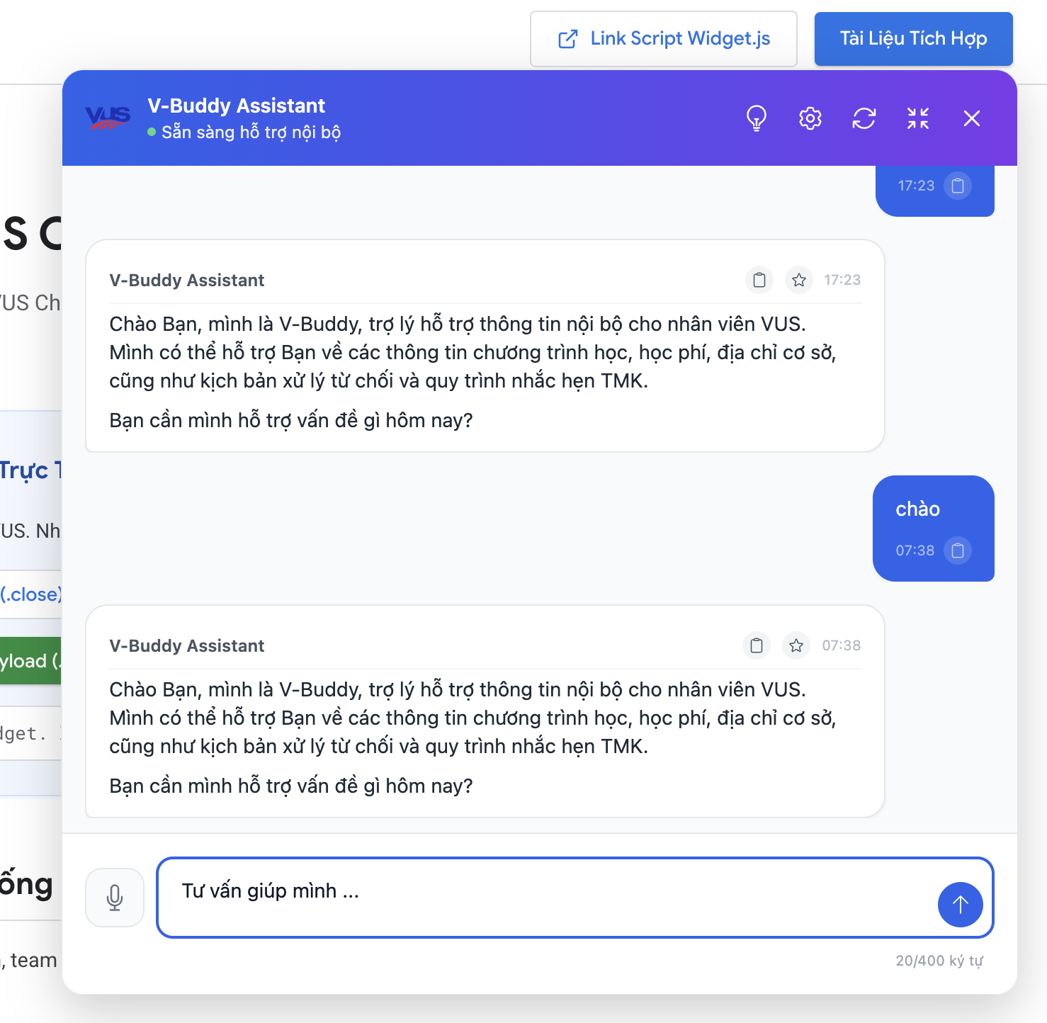 Chatbot Widget Responsive Scaling