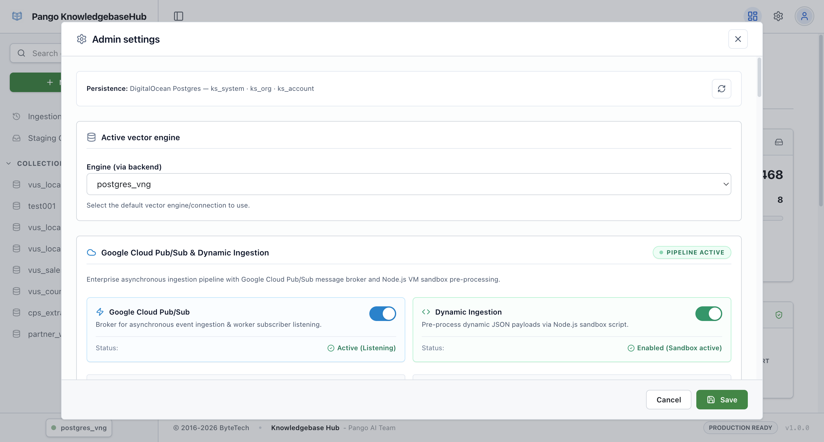 Knowledge Base Admin Settings